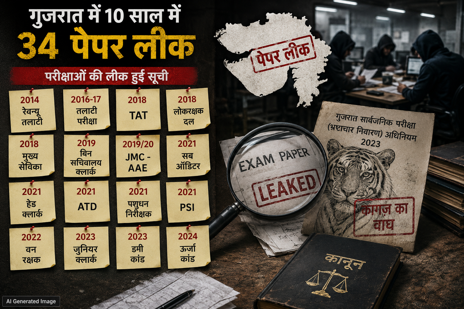 गुजरात में 10 वर्षों में 34 पेपर लीक, 2023 का कानून भी नहीं रोक पाया भर्ती घोटाले